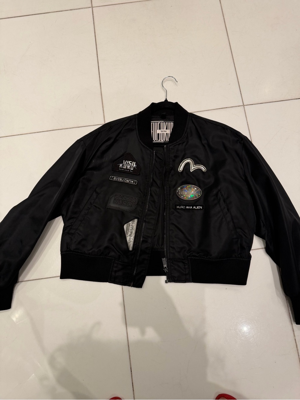 Black Evisu Bomber Jacket